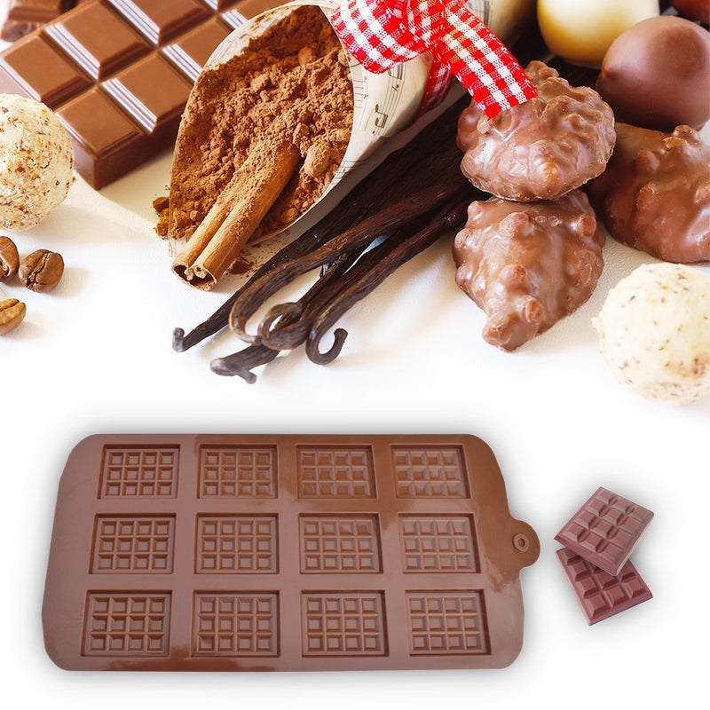 homEdge 12 Cavity Break-Apart Chocolate, Set of 4 Packs Food Grade Non-Stick Silicone Protein and Energy Bar Candy Molds - Image 3